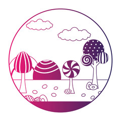 fantasy sweet candies chocolate landscape