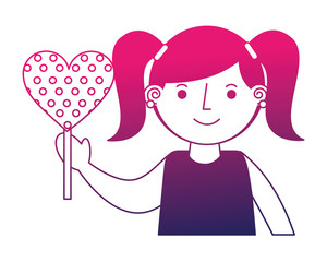 cute girl holding sweet lollipop snack