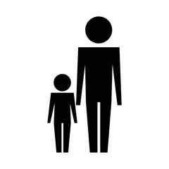 father and son silhouette isolated icon