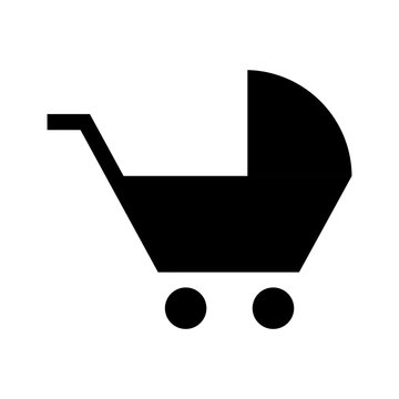 baby cart silhouette isolated icon