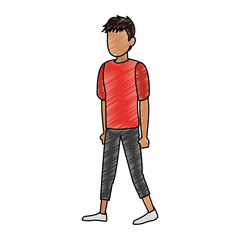 Fototapeta premium Young man faceless avatar scribble