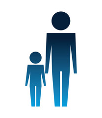 father and son silhouette isolated icon