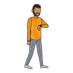 Young man faceless avatar scribble