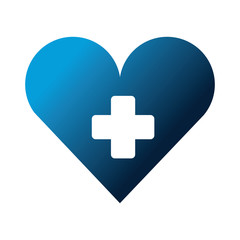 Obraz premium medical heart with cross symbol silhouette isolated icon