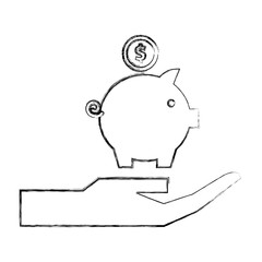 hand holding piggy bank money invest