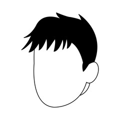 Man faceless head in black and white