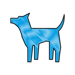 dog mascot silhouette isolated icon