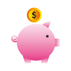 savings piggy isolated icon