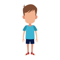 Boy faceless cartoon