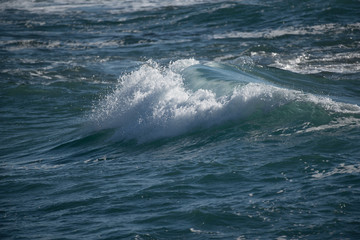 Foamy wave on clean sea