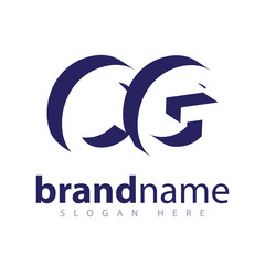 CG initial letter with negative space logo icon vector template