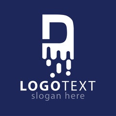 D letter with speed pixel logo icon vector template