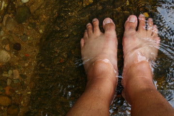 Barefoot fresh water The Jungle Waterfall