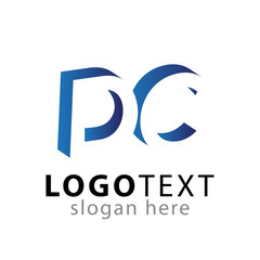 DC initial letter with negative space logo icon vector template
