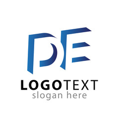 DE initial letter with negative space logo icon vector template