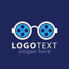 roll film glasses logo icon vector template