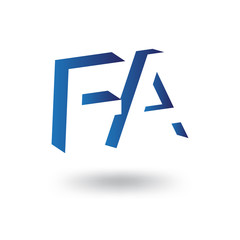 FA initial letter with negative space logo icon vector template