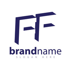 FF initial letter with negative space logo icon vector template