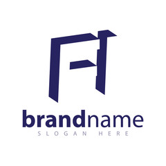 F I initial letter with negative space logo icon vector template