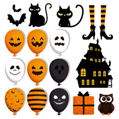 happy halloween set icons