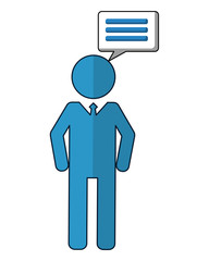 silhouette of man with speech bubble