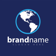 globe map logo icon vector template