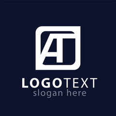 AT initial letter logo icon vector template