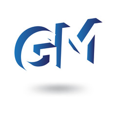 GM initial letter with negative space logo icon vector template