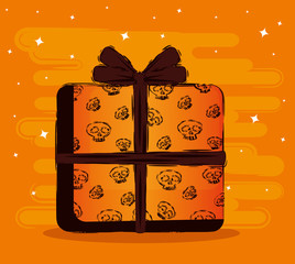 happy halloween card with gift
