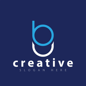 bu initial letter logo icon vector template