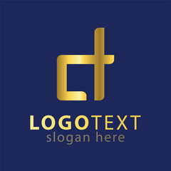 Obraz premium ct initial letter logo icon vector template