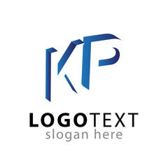 KP initial letter with negative space logo icon vector template