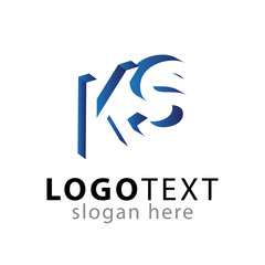 KS initial letter with negative space logo icon vector template