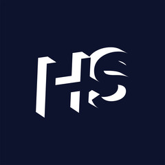 HS initial letter with negative space logo icon vector template