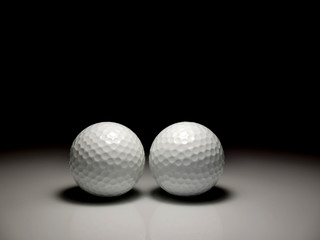 golf ball on black background