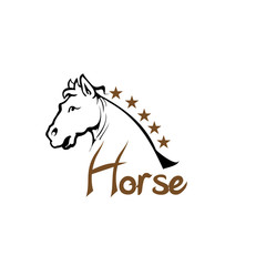 Horse text logotype vector template