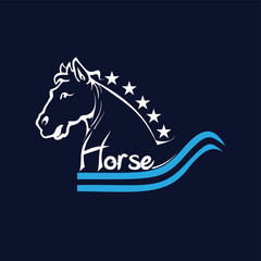 Horse text logotype vector template