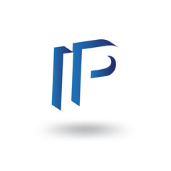 Fototapeta premium I P initial letter with negative space logo icon vector template