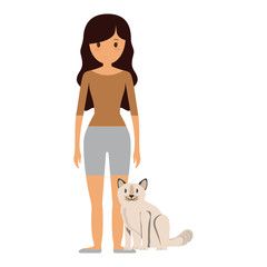 woman and cats design