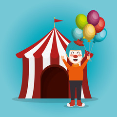 tent circus with clown