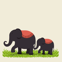 Fototapeta premium elephant circus show icons