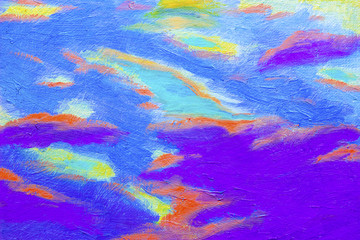 Fototapeta na wymiar Abstract oil purple painting on canvas.