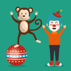 monkey and clown circus show © Gstudio