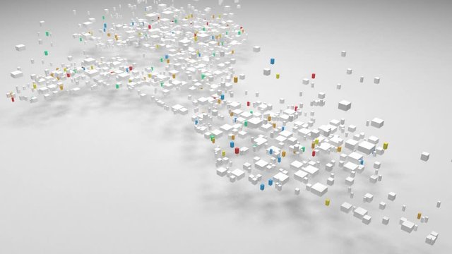 Map of the Republic of Mozambique - Africa | 3d Rendering, mosaic of little bricks - White and harlequin colors. A number of 3282 little boxes are accurately inserted into the mosaic