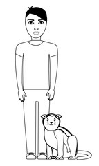 Obraz premium cute cat and man design