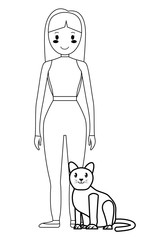 cat and girl design