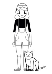 cat and girl design