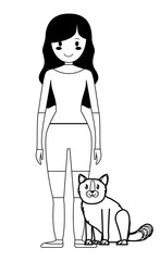 woman and cats design