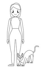 cat and girl design