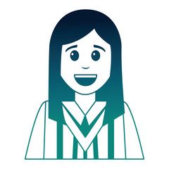 smiling graduate woman portrait character